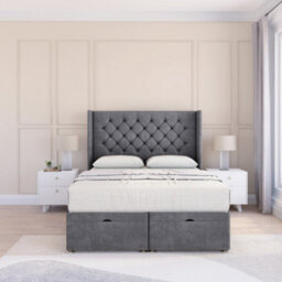"Sloomy Dior Armour Conistan 4Ft6 Ottoman Bed End Opening With Sprung Memory Mattress & 54"" Headboard-Double" - thumbnail 2