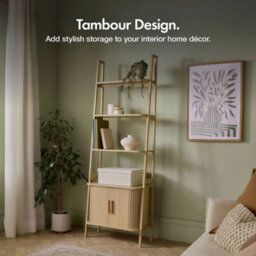 Bookcase For Living Room, Bookshelf With Sliding Doors & Storage - thumbnail 3