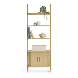 Bookcase For Living Room, Bookshelf With Sliding Doors & Storage - thumbnail 5