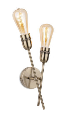 Luminosa Lighting Luminosa Leon Industrial 2 Light Wall Antique Brass