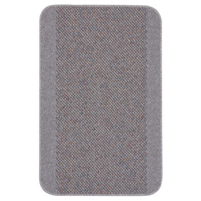 The Rugs Washable Designer Rugs & Mats Bordered Design In Silver Grey  110G - image 1