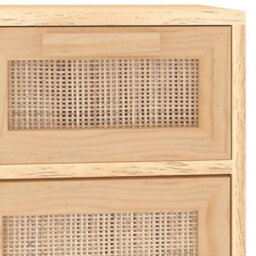 Walplus Sideboard Brown 60X30X75 Cm Solid Wood Pine And Natural Rattan - thumbnail 7