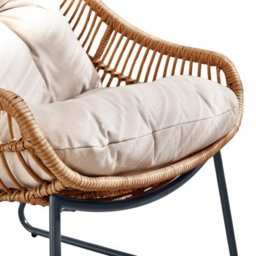 Furniturebox Uk Tahiti Indoor / Outdoor Beige Rattan Chair & Footstool - thumbnail 5