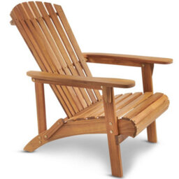 Vonhaus Natural Adirondack Chair, Outdoor Acacia Wood Garden Chair & Teak Oil Finish, Weather Resistant, Hudson