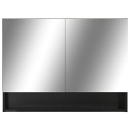Walplus Led Bathroom Mirror Cabinet Black 80X15X60 Cm Mdf - thumbnail 5