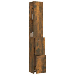 Vidaxl Bathroom Cabinet Smoked Oak 25X26.5X170 Cm Engineered Wood - thumbnail 4