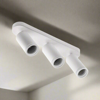 CGC Lighting Cgc Solis White Triple Gu10 Ceiling Spotlight With Halo Ring Adjustable Spot Bar - image 1