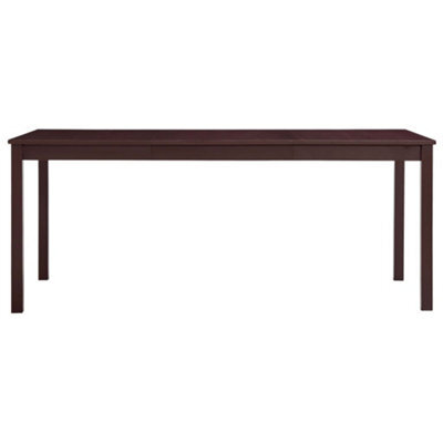 Berkfield Elegant Dining Table Dark Brown 180X90X73 Cm Pinewood - image 1