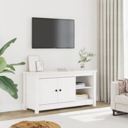 Berkfield Stylish Tv Cabinet White 103X36.5X52 Cm Solid Wood Pine - thumbnail 2