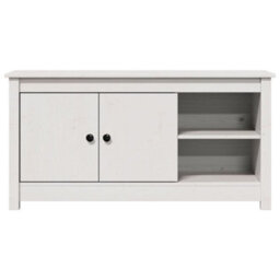 Berkfield Stylish Tv Cabinet White 103X36.5X52 Cm Solid Wood Pine - thumbnail 4