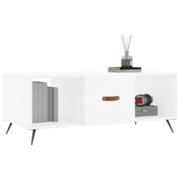 Berkfield Coffee Table White 102X50X40 Cm Engineered Wood - thumbnail 3