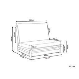 Beliani Garden Chair Todi Bamboo Taupe - thumbnail 3