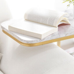 Sobuy Fbt110-G, Side Table With 2 Shelves, Coffee Table Sofa Table Bedside Table, Gold,multicolour,w50Xd30Xh58 - thumbnail 7