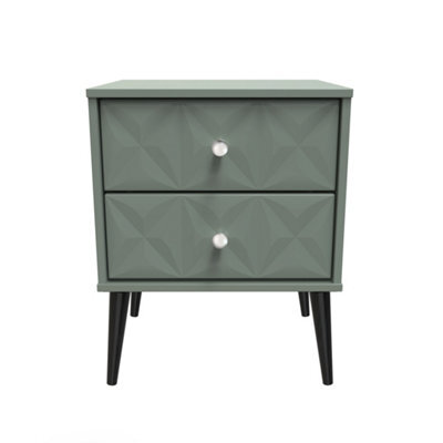 Toledo 2 Drawer Bedside Cabinet In Reed Green (Ready Assembled) - image 1