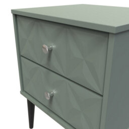 Toledo 2 Drawer Bedside Cabinet In Reed Green (Ready Assembled) - thumbnail 4
