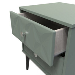 Toledo 2 Drawer Bedside Cabinet In Reed Green (Ready Assembled) - thumbnail 5