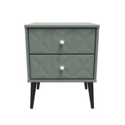 Toledo 2 Drawer Bedside Cabinet In Reed Green (Ready Assembled)