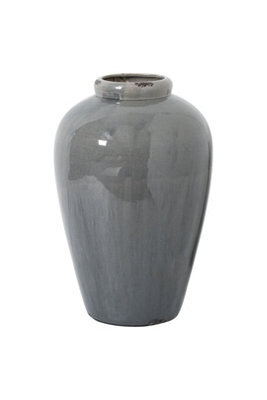 Garda Grey Glazed Tall Juniper Vase, Modern Ceramic Centerpiece - image 1