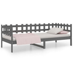 Berkfield Day Bed Grey 90X200 Cm Solid Wood Pine - thumbnail 2