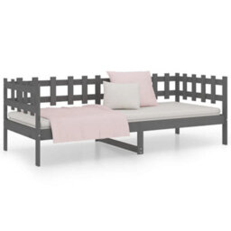 Berkfield Day Bed Grey 90X200 Cm Solid Wood Pine - thumbnail 5
