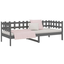 Berkfield Day Bed Grey 90X200 Cm Solid Wood Pine - thumbnail 6