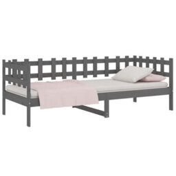 Berkfield Day Bed Grey 90X200 Cm Solid Wood Pine - thumbnail 3