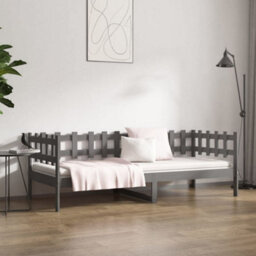 Berkfield Day Bed Grey 90X200 Cm Solid Wood Pine - thumbnail 4