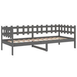 Berkfield Day Bed Grey 90X200 Cm Solid Wood Pine - thumbnail 7