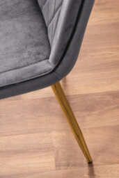 Furniturebox Andria White Marble Effect & Gold Leg Dining Table & 6 Grey Pesaro Gold Leg Velvet Dining Chairs - thumbnail 9