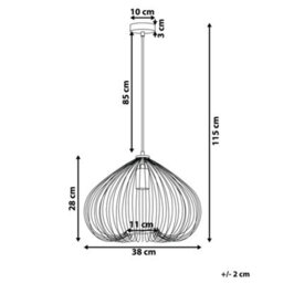 Wyld And Coco Copperline 1-Light Pendant Copper Wire Cage Industrial, W38 X D38 X H115Cm - thumbnail 5
