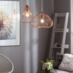 Wyld And Coco Copperline 1-Light Pendant Copper Wire Cage Industrial, W38 X D38 X H115Cm - thumbnail 2