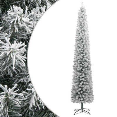 Vidaxl Slim Christmas Tree With Stand And Flocked Snow 300 Cm Pvc - image 1