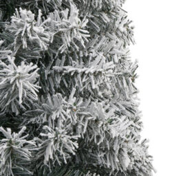 Vidaxl Slim Christmas Tree With Stand And Flocked Snow 300 Cm Pvc - thumbnail 4