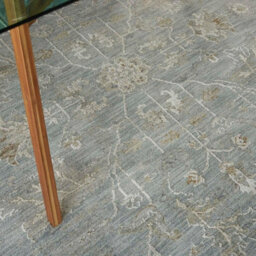 Blue Bordered Floral Traditional Persian Rug For Living Room, Bedroom, Dining Room - 119Cm X 180Cm - thumbnail 5