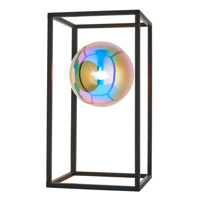 Luminosa Lighting Luminosa Kinjo Table Lamp Matt Black, Iridescent Glass, 1X G9 - image 1