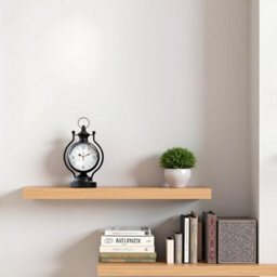 Alarm Clock Black Metal Lantern Table Clock Desk & Mantel Clock With Silent Analog Movement For Home & Office Décor - thumbnail 6