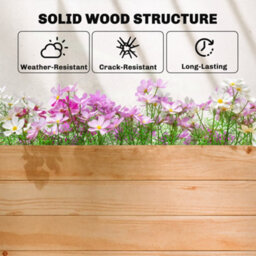 Outsunny Raised Bed For Garden With Trellis, 200 X 44 X 113.5 Cm, Natural - thumbnail 7