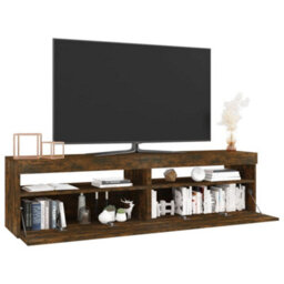 Berkfield Modern Tv Cabinet With Led Lights 2 Pcs Smoked Oak 75X35X40 Cm - thumbnail 6