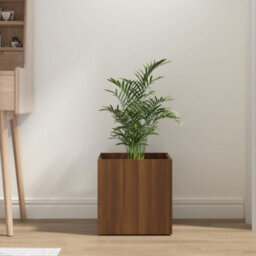 Berkfield Sturdy Planter Box Brown Oak 40X40X40 Cm Engineered Wood - thumbnail 4