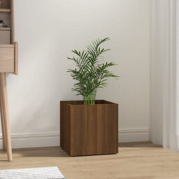 Berkfield Sturdy Planter Box Brown Oak 40X40X40 Cm Engineered Wood - thumbnail 5