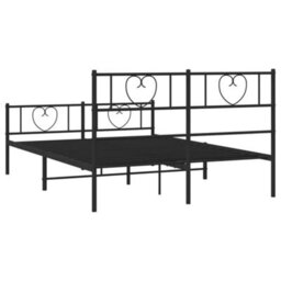 Berkfield Metal Bed Frame With Headboard And Footboard Black 150X200 Cm - thumbnail 7