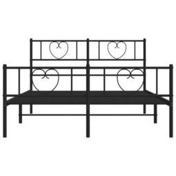 Berkfield Metal Bed Frame With Headboard And Footboard Black 150X200 Cm - thumbnail 5