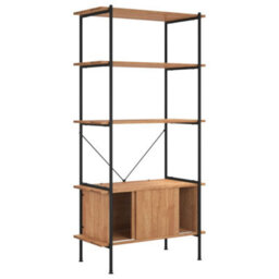 Vidaxl 5-Tier Shelving Unit With Cabinet 80X40X163 Cm Steel And Engineered Wood - thumbnail 3