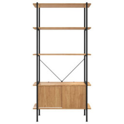 Vidaxl 5-Tier Shelving Unit With Cabinet 80X40X163 Cm Steel And Engineered Wood - thumbnail 4