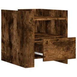 Berkfield Bedside Cabinet Smoked Oak 45X50X50 Cm Engineered Wood - thumbnail 7