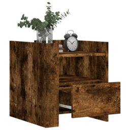 Berkfield Bedside Cabinet Smoked Oak 45X50X50 Cm Engineered Wood - thumbnail 3