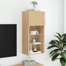 Berkfield Tv Cabinet With Led Lights Sonoma Oak 40.5X30X90 Cm - thumbnail 4