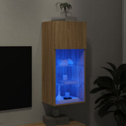 Berkfield Tv Cabinet With Led Lights Sonoma Oak 40.5X30X90 Cm - thumbnail 5