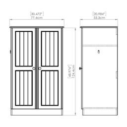 Como Ready Assembled Modern Matt Grey Oak Effect Double Wardrobe (H)1270mm (W)770mm (D)540mm - thumbnail 4