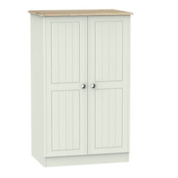 Como Ready Assembled Modern Matt Grey Oak Effect Double Wardrobe (H)1270mm (W)770mm (D)540mm